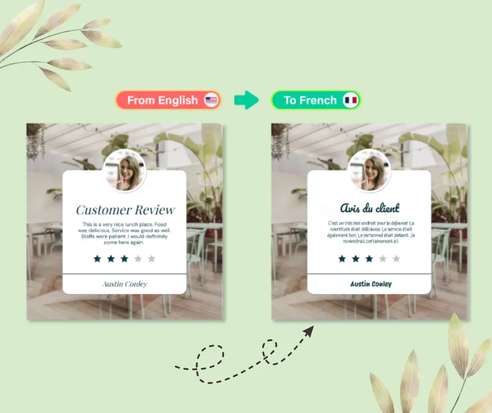 AI Image Translator layout preservation example