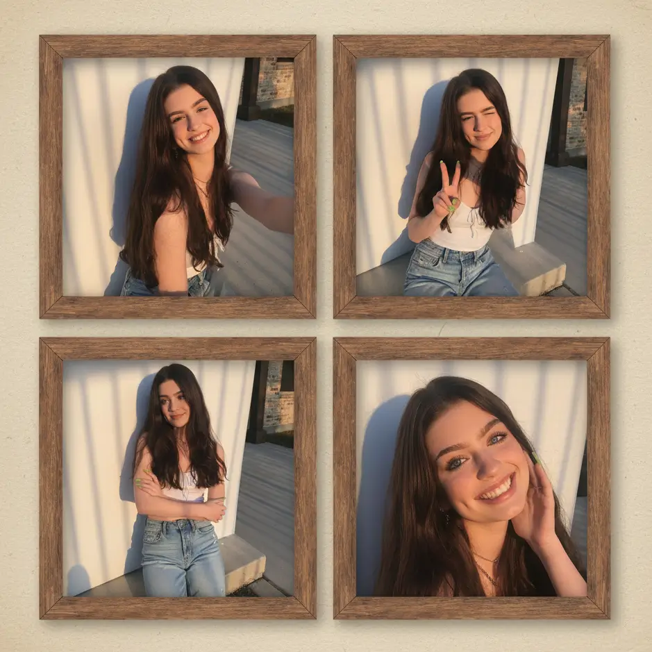 AI Photo Collage Maker style Wood Frame