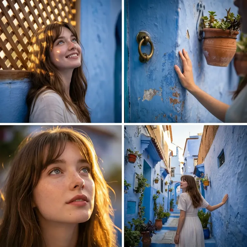 AI Photo Grid Maker style Blue Dreams