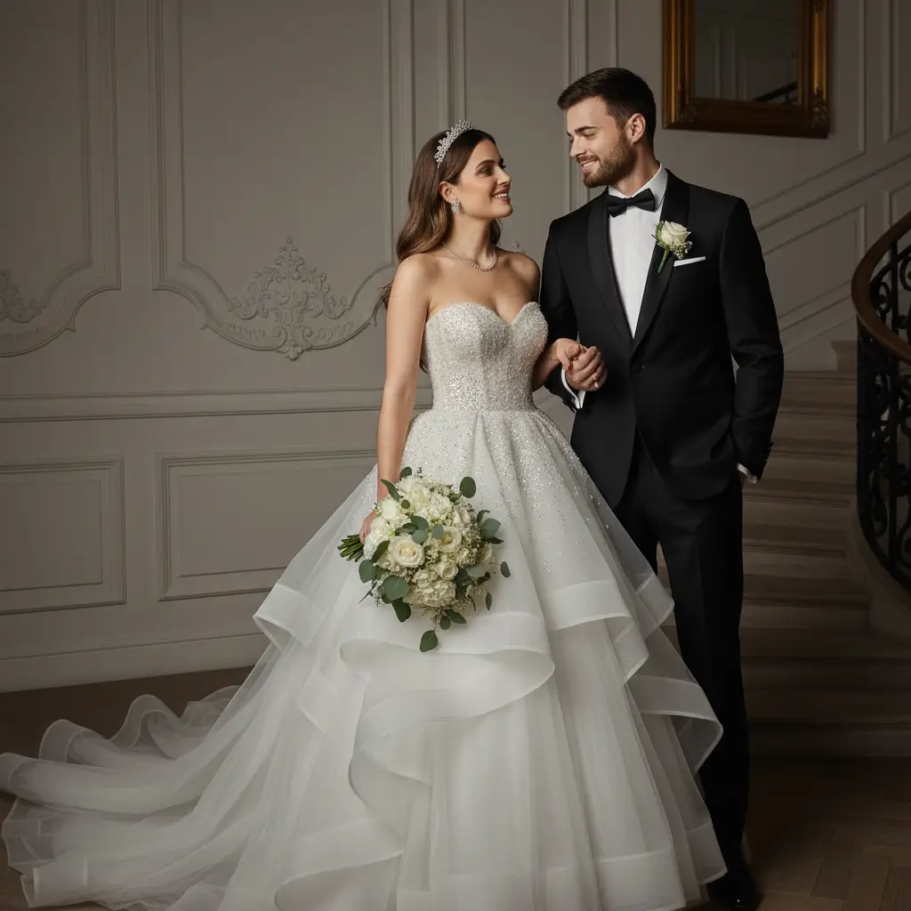 AI Wedding Photo Generator Style: Glamorous